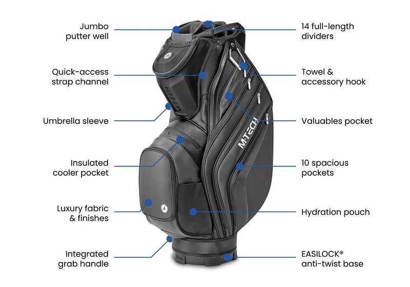 Motocaddy NEW M-TECH cart bag, nero/antracite