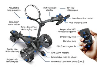Motocaddy NEW M7 REMOTE DHC carrello elettrico 2026, M7 Ultra Lithium, grafite