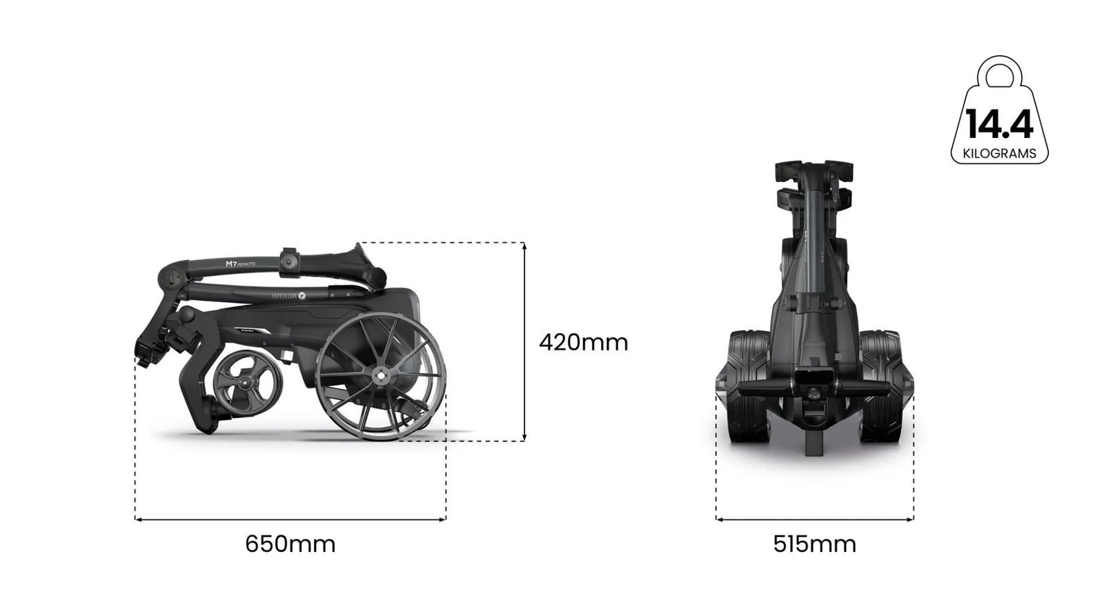 Motocaddy NEW M7 REMOTE DHC carrello elettrico 2026, M7 Ultra Lithium, grafite