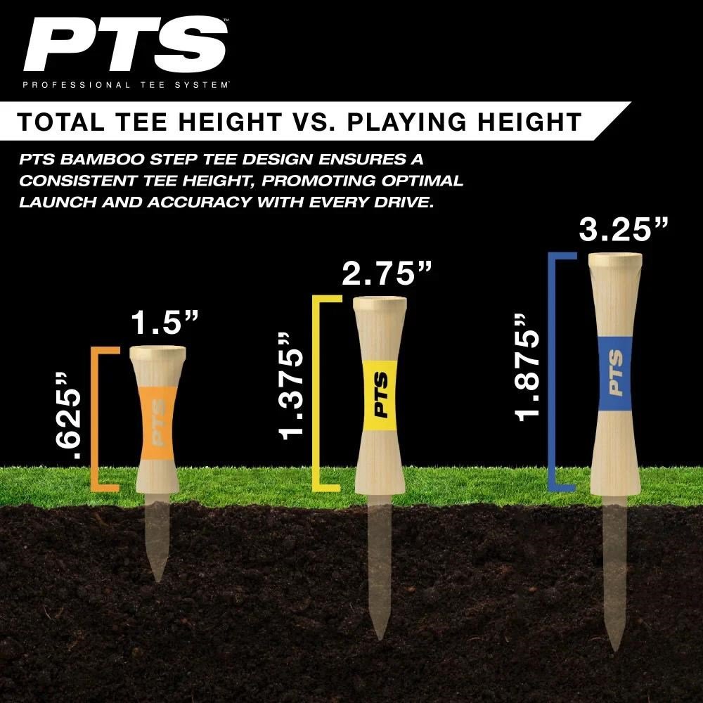 Pride Sports PTS Bamboo Step Tee 69 mm (2 3/4"), 50 tee, giallo