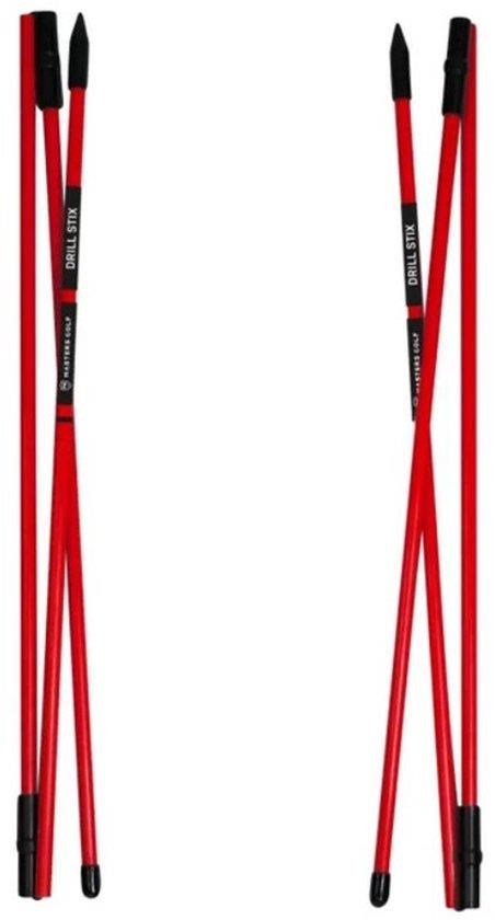Masters Golf Masters Tri-Fold Drill-Stix Training Alignment 3pc rosso