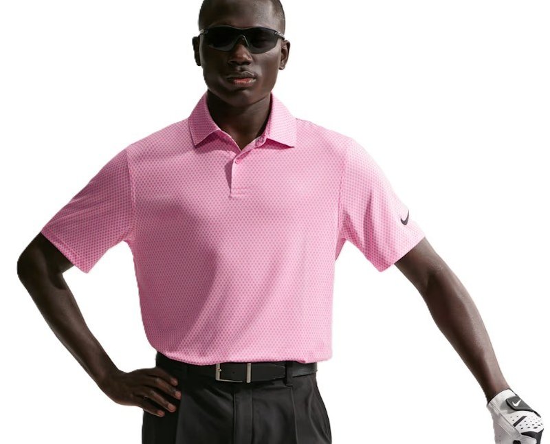 Nike Velocity polo uomo, pink foam/peony/black