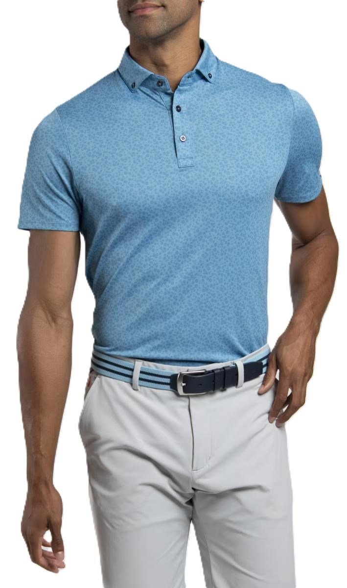 KJUS Lance Printed polo da uomo, atlas blue
