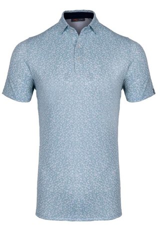 KJUS Lance Printed polo da uomo, riverbank/white
