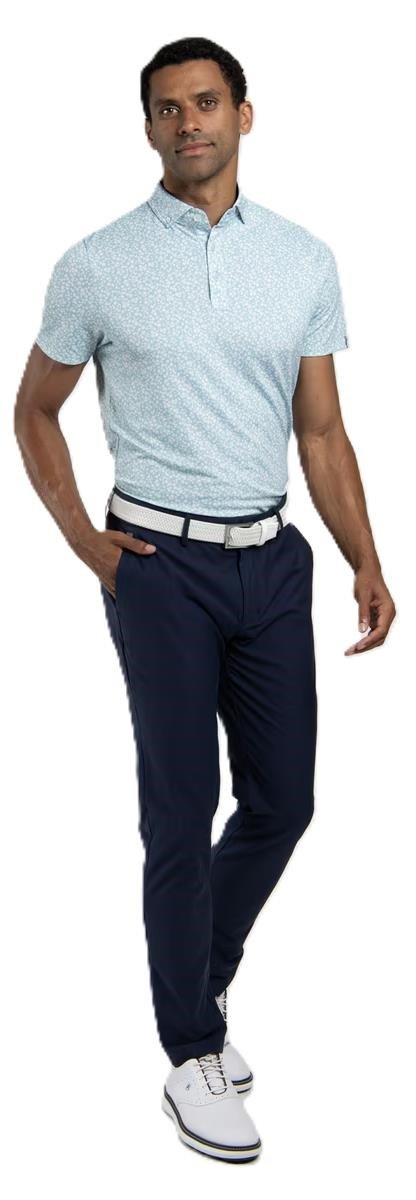KJUS Lance Printed polo da uomo, riverbank/white