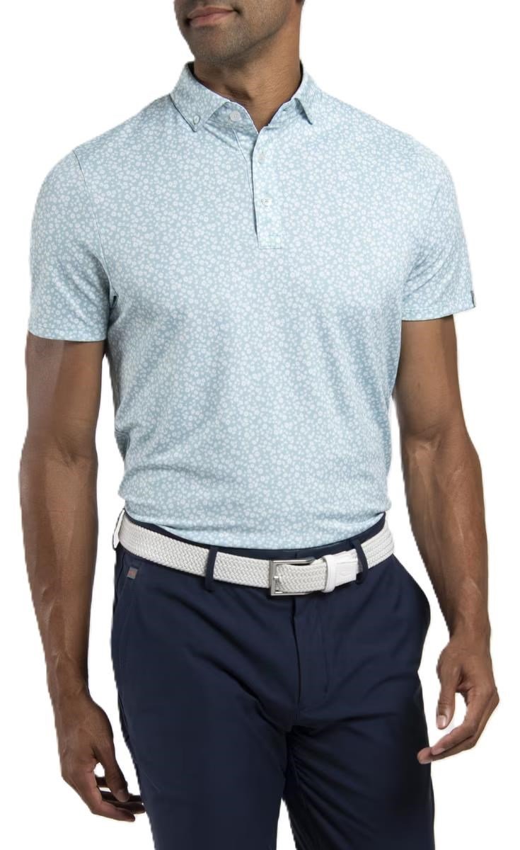 KJUS Lance Printed polo da uomo, riverbank/white