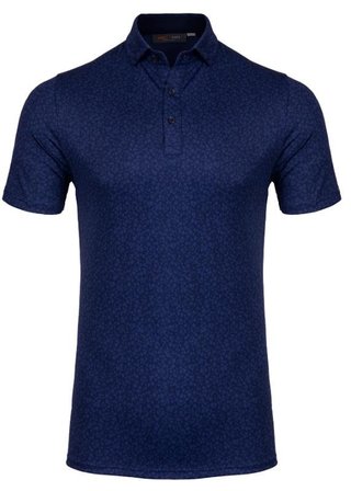 KJUS Lance Printed polo da uomo, atlanta blue