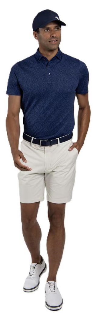 KJUS Lance Printed polo da uomo, atlanta blue