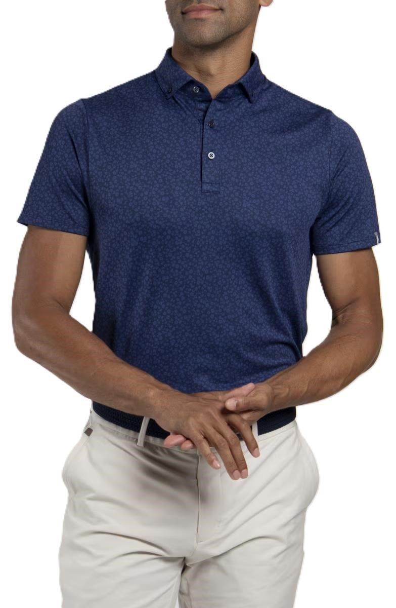 KJUS Lance Printed polo da uomo, atlanta blue
