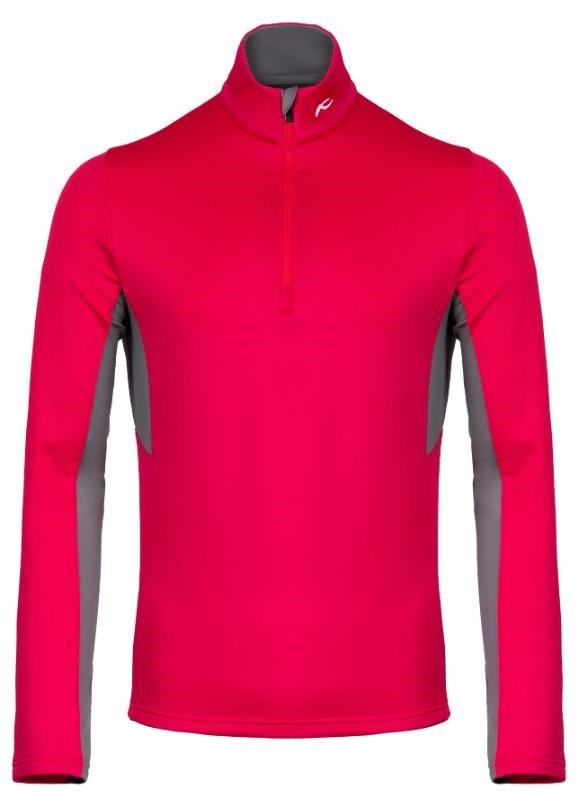 KJUS Hydraulic Midlayer Half-Zip felpa da uomo, rhubarb/pewter