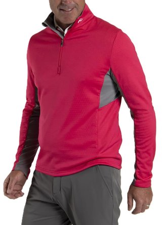 KJUS Hydraulic Midlayer Half-Zip felpa da uomo, rhubarb/pewter