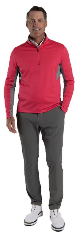 KJUS Hydraulic Midlayer Half-Zip felpa da uomo, rhubarb/pewter