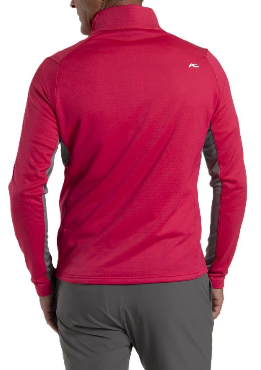 KJUS Hydraulic Midlayer Half-Zip felpa da uomo, rhubarb/pewter