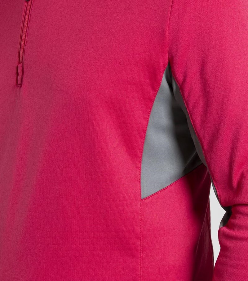 KJUS Hydraulic Midlayer Half-Zip felpa da uomo, rhubarb/pewter