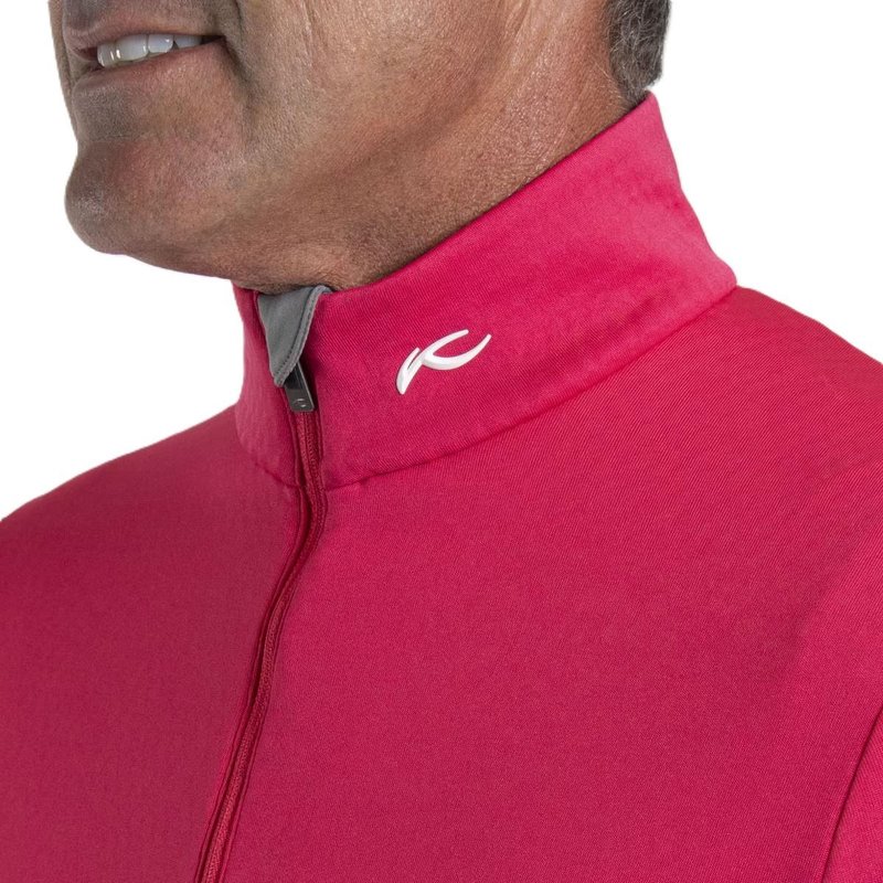 KJUS Hydraulic Midlayer Half-Zip felpa da uomo, rhubarb/pewter