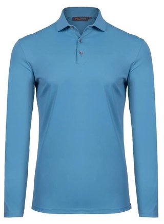 KJUS Cool Point Longsleeve polo da uomo, atlas blue