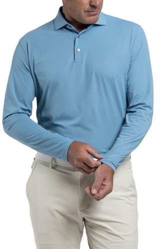 KJUS Cool Point Longsleeve polo da uomo, atlas blue