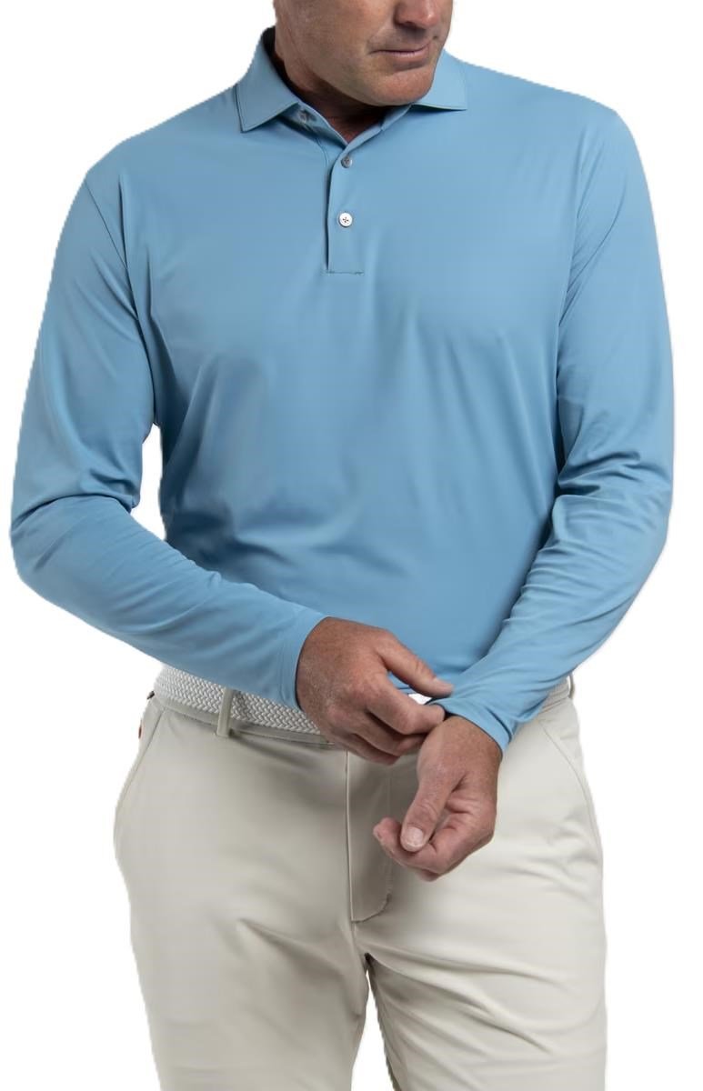 KJUS Cool Point Longsleeve polo da uomo, atlas blue