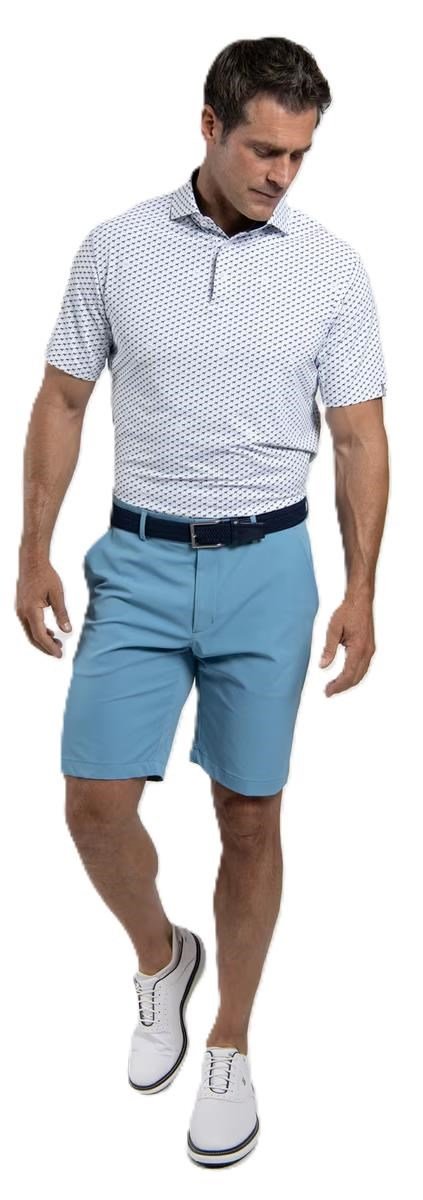 KJUS Golfer polo uomo, bianco/atlanta blue