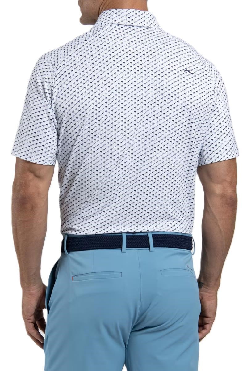 KJUS Golfer polo uomo, bianco/atlanta blue