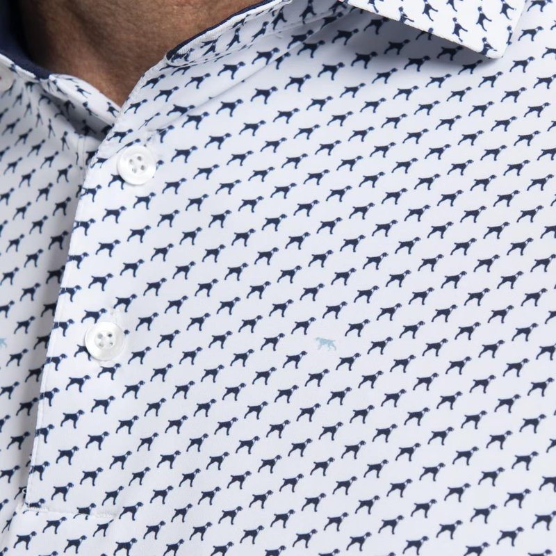 KJUS Golfer polo uomo, bianco/atlanta blue