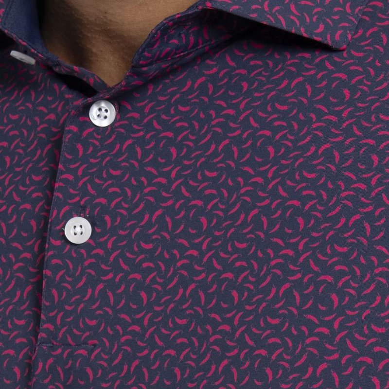 KJUS Golfer polo uomo, rhubarb/atlanta blue