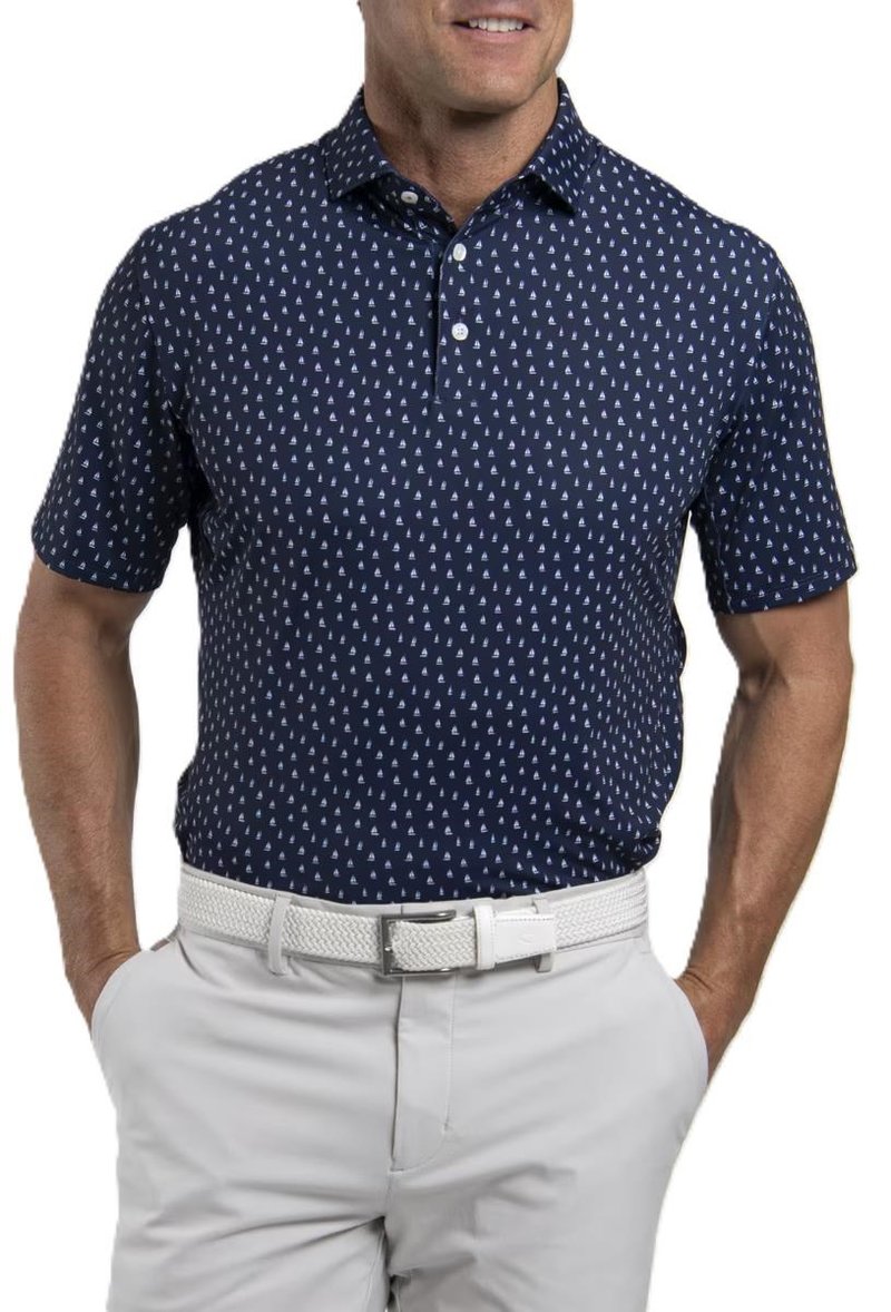 KJUS Golfer polo uomo, atlanta blue/white