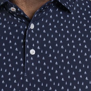 KJUS Golfer polo uomo, atlanta blue/white