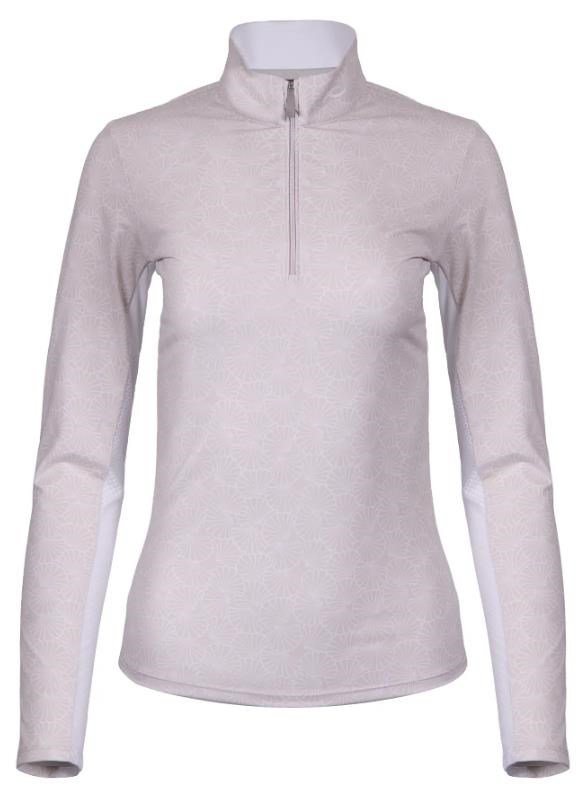 KJUS Sunshine Printed Half-Zip felpa da donna, oyster/white