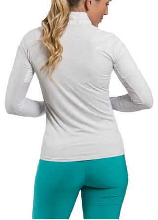KJUS Sunshine Printed Half-Zip felpa da donna, oyster/white