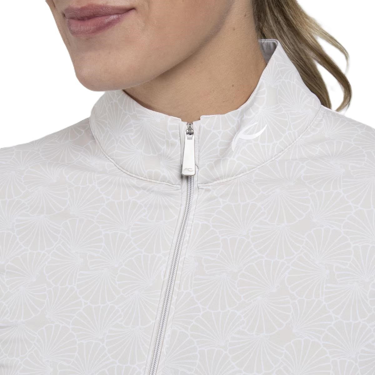 KJUS Sunshine Printed Half-Zip felpa da donna, oyster/white