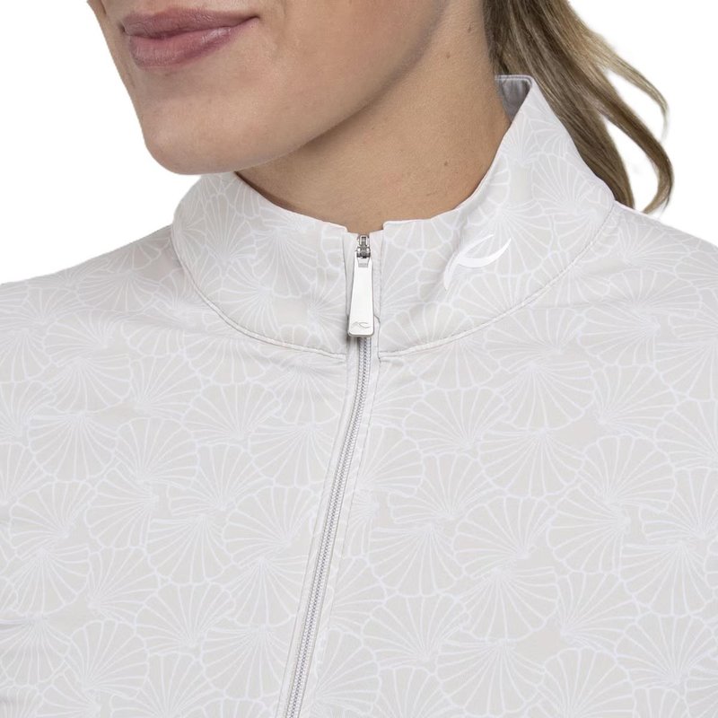 KJUS Sunshine Printed Half-Zip felpa da donna, oyster/white