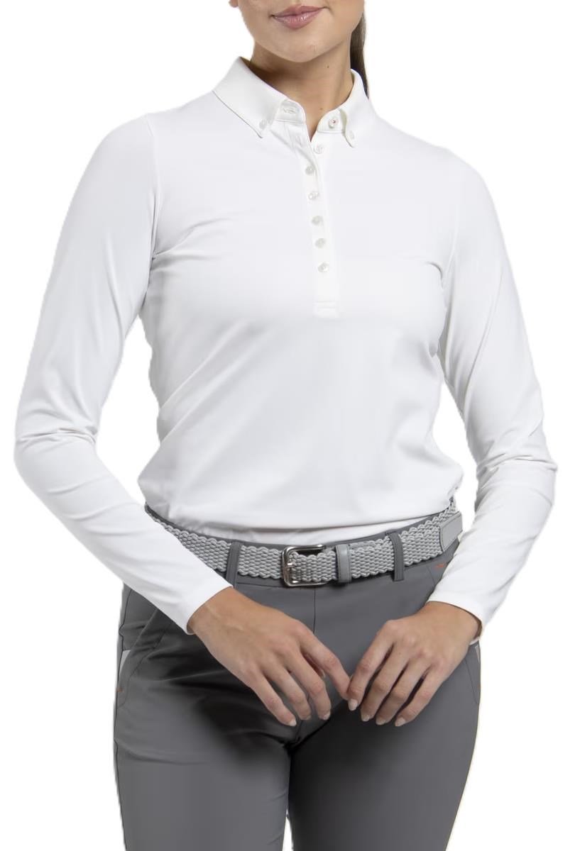 KJUS Catalina Cool longsleeve polo da donna, bianco