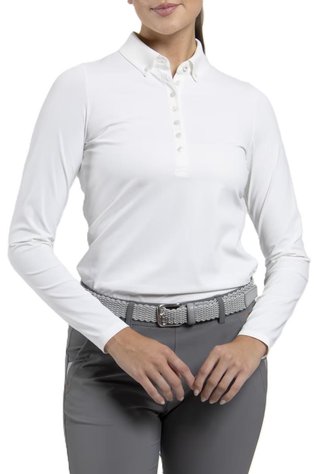 KJUS Catalina Cool longsleeve polo da donna, bianco