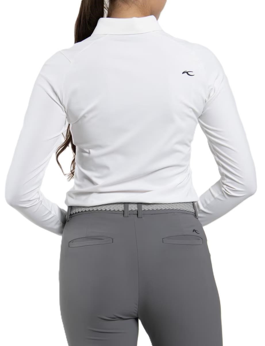 KJUS Catalina Cool longsleeve polo da donna, bianco