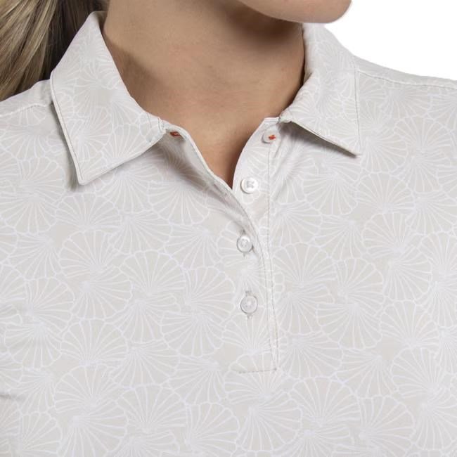 KJUS Enya Printed polo da donna, oyster/white