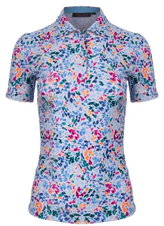 KJUS Enya Printed polo donna, white/poolside