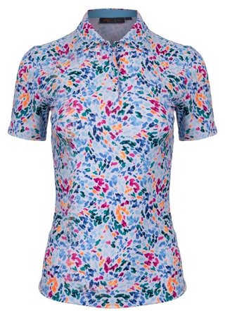 KJUS Enya Printed polo donna, white/poolside