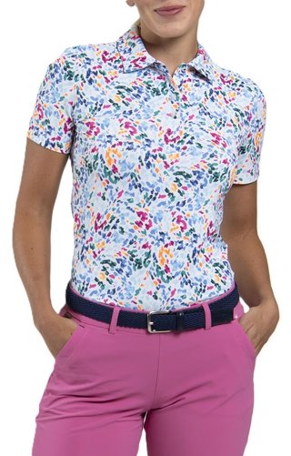 KJUS Enya Printed polo donna, white/poolside