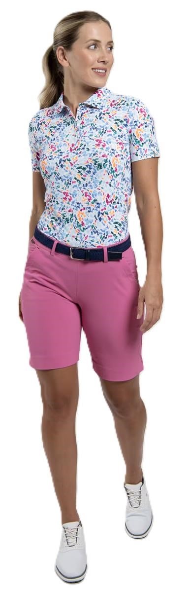 KJUS Enya Printed polo donna, white/poolside