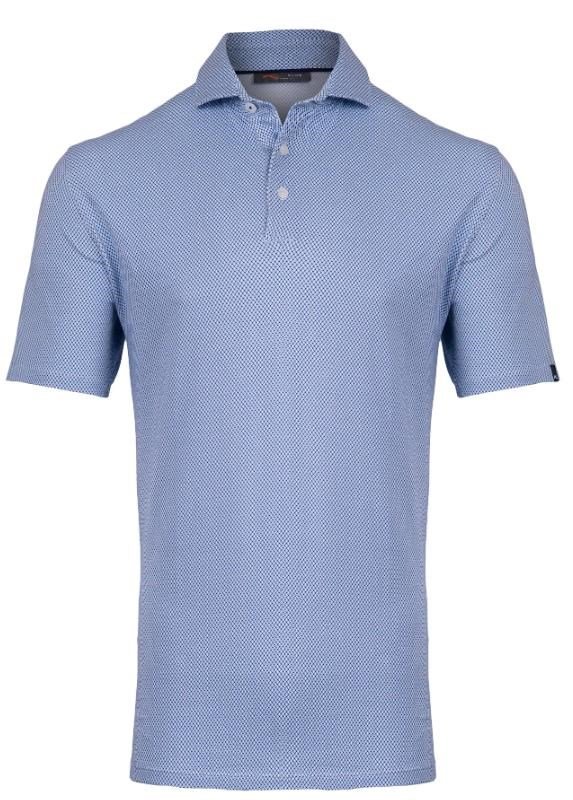 KJUS Hollow Pima Print polo da uomo, white/catamaran