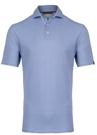 KJUS Hollow Pima Print polo da uomo, white/catamaran