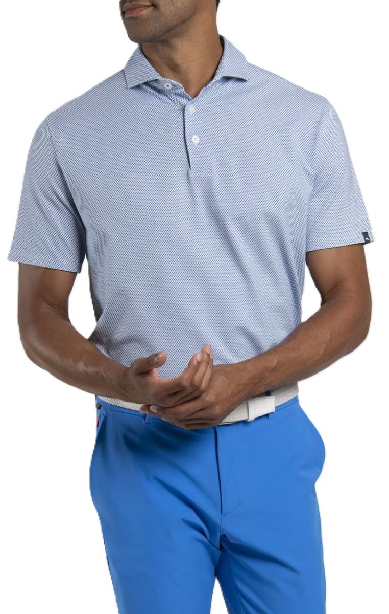 KJUS Hollow Pima Print polo da uomo, white/catamaran