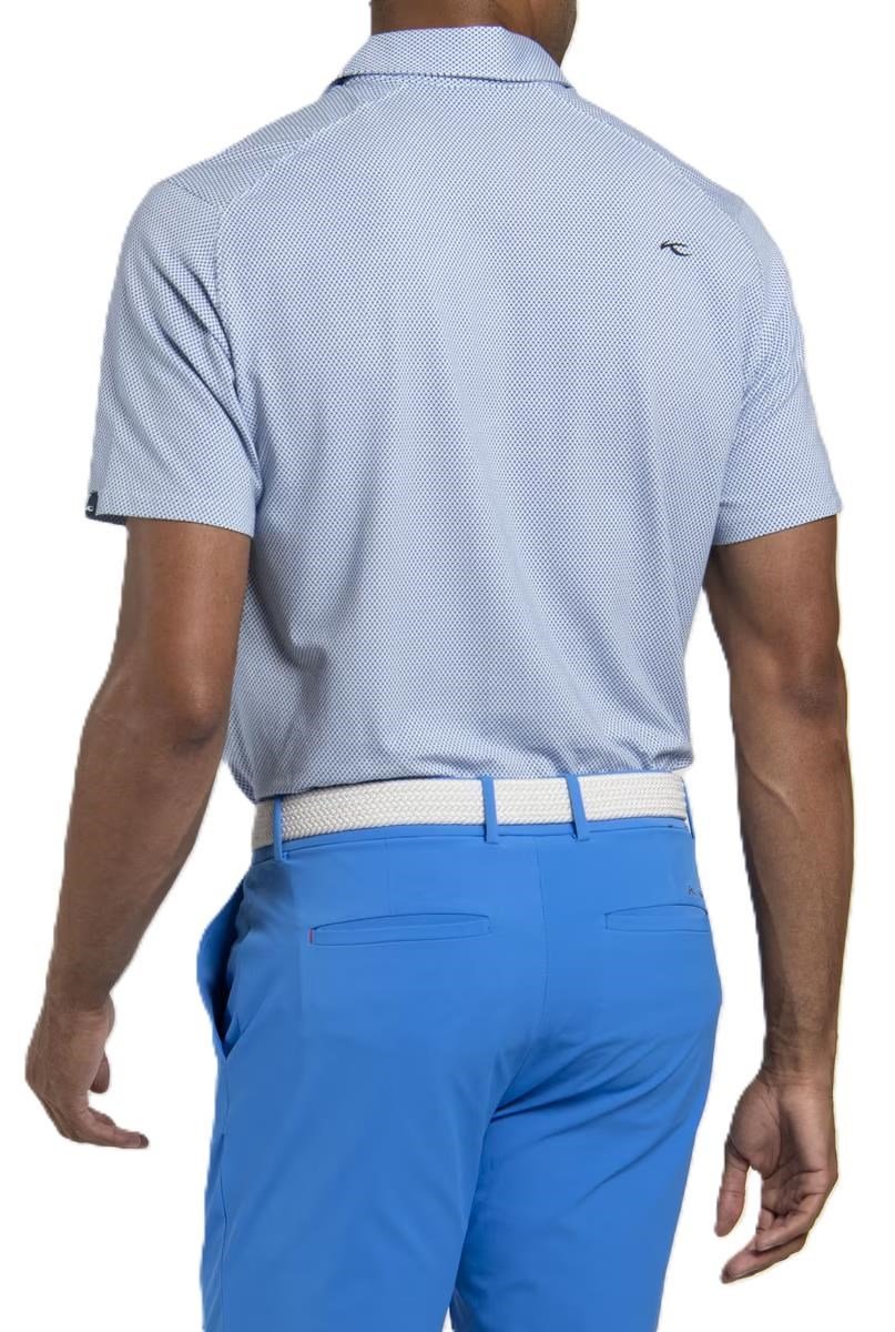 KJUS Hollow Pima Print polo da uomo, white/catamaran