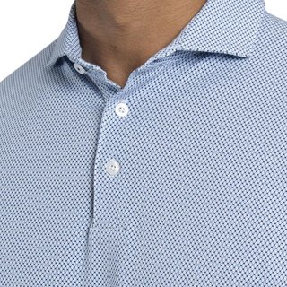 KJUS Hollow Pima Print polo da uomo, white/catamaran