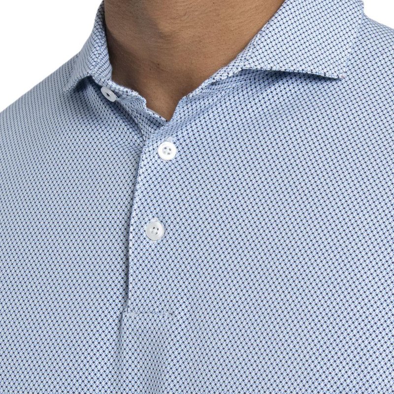 KJUS Hollow Pima Print polo da uomo, white/catamaran