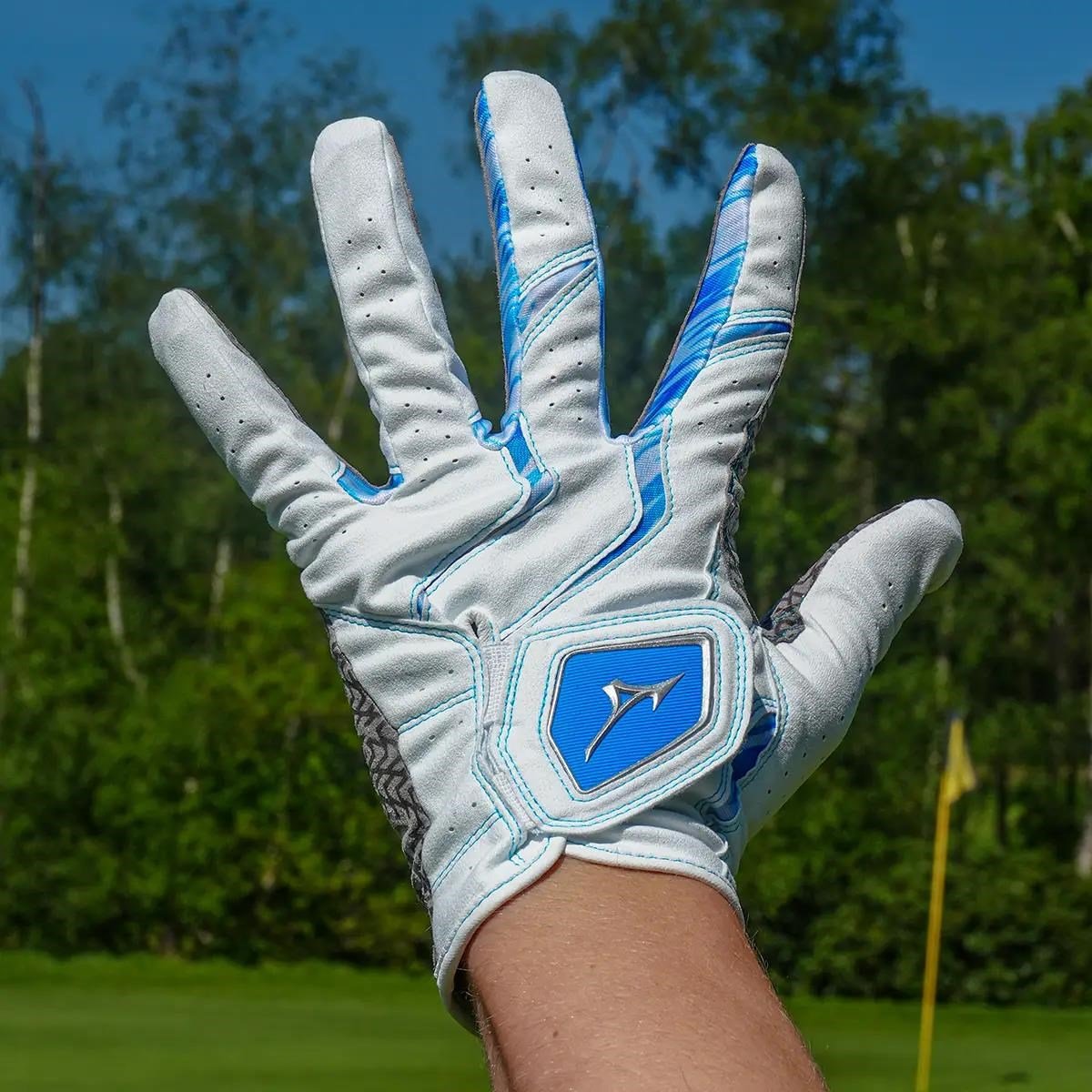 Mizuno Double Grip guanto da golf uomo, bianco
