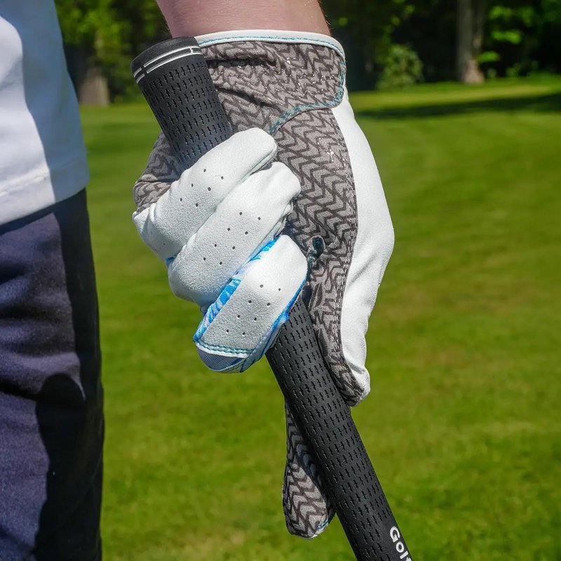Mizuno Double Grip guanto da golf uomo, bianco