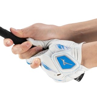 Mizuno Double Grip guanto da golf uomo, bianco