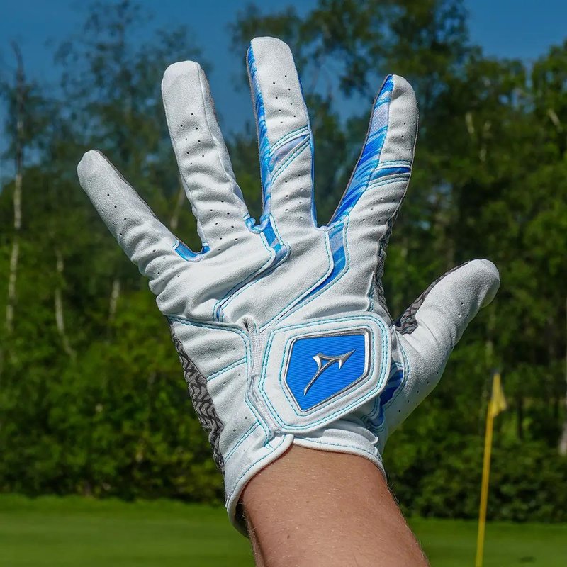 Mizuno Double Grip guanto da golf uomo, bianco